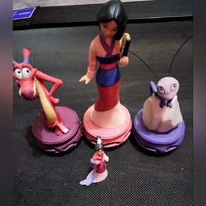 Vintage 1990's Disney Mulan Ceramic Figurines